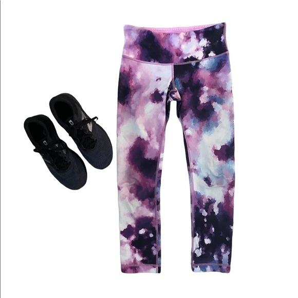 Lululemon Athletica Purple & Pink Capri Cropped Leggings Women Size 4 - Picture 1 of 6